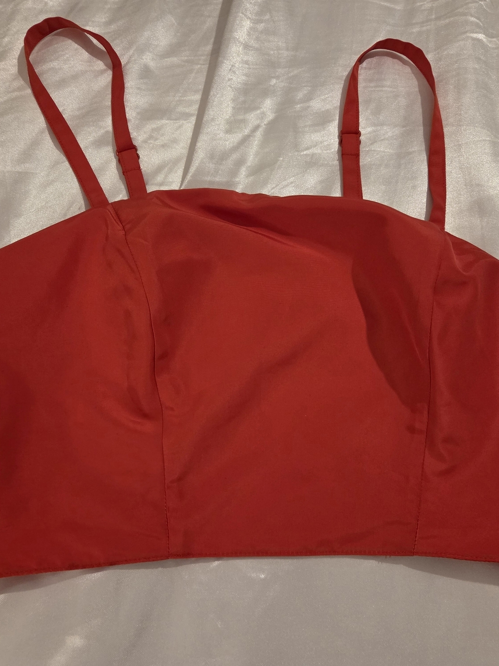 Old Navy Red Corset Crop Top Smocked Back Adjustable Straps NWT Size S
